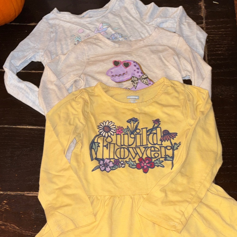 3 Long Sleeve Girls Shirts